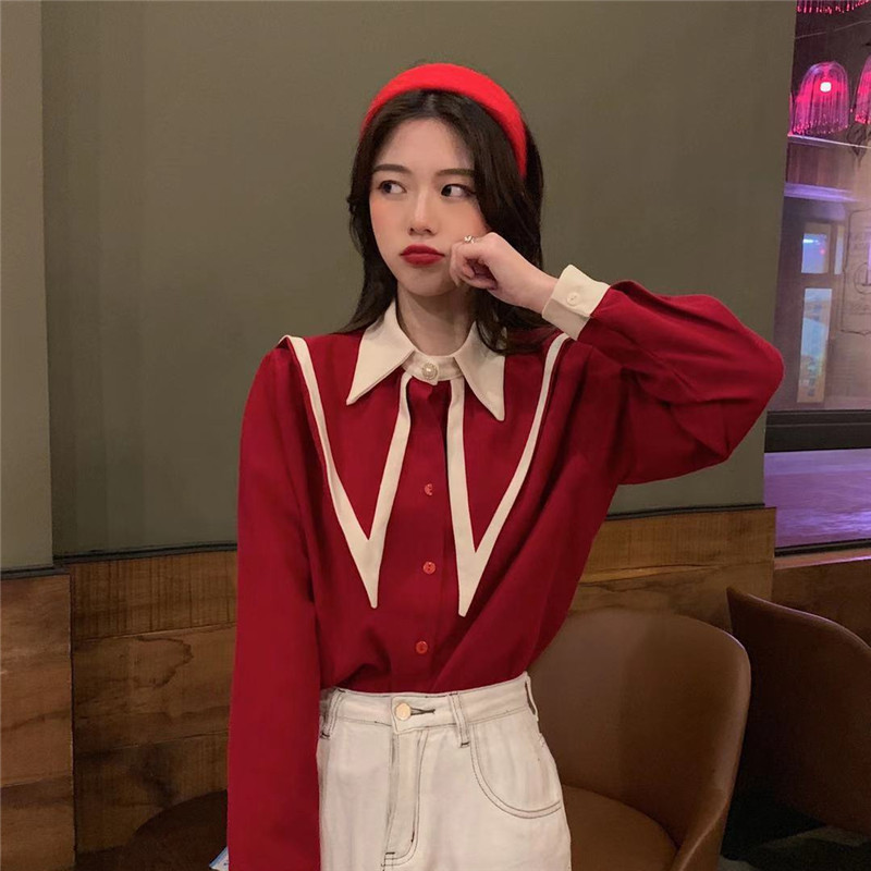 Bluze de primăvară OCEANLOVE pentru femei 2021, cu guler răsturnat, bluze vintage, bluze pentru femei, cămăși de modă coreeane, elegante
