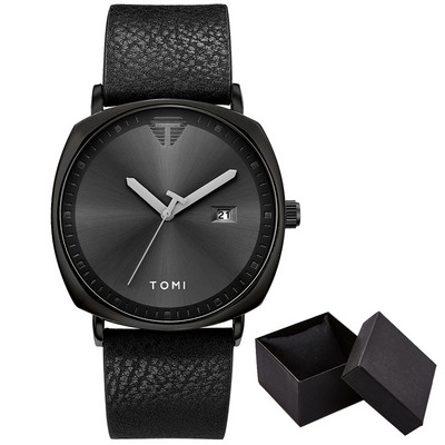 Kalender meeste käekell Lihtne ruudukujuline sihverplaat meeste kvartskäekellad vabaaja nahast käekell meeste minimalistlik must pruun kell