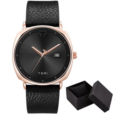 Kalender meeste käekell Lihtne ruudukujuline sihverplaat meeste kvartskäekellad vabaaja nahast käekell meeste minimalistlik must pruun kell