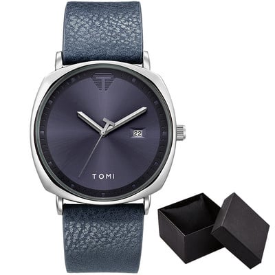 Kalender meeste käekell Lihtne ruudukujuline sihverplaat meeste kvartskäekellad vabaaja nahast käekell meeste minimalistlik must pruun kell