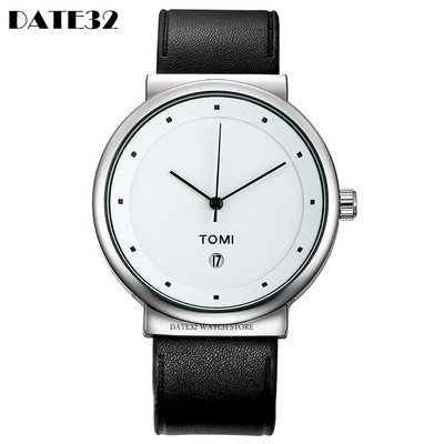 Kalender meeste käekell Lihtne ruudukujuline sihverplaat meeste kvartskäekellad vabaaja nahast käekell meeste minimalistlik must pruun kell