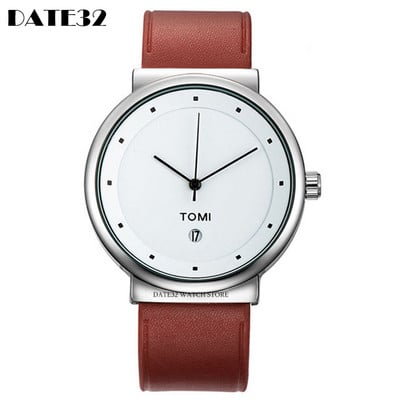 Kalender meeste käekell Lihtne ruudukujuline sihverplaat meeste kvartskäekellad vabaaja nahast käekell meeste minimalistlik must pruun kell