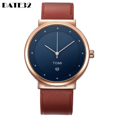 Kalender meeste käekell Lihtne ruudukujuline sihverplaat meeste kvartskäekellad vabaaja nahast käekell meeste minimalistlik must pruun kell