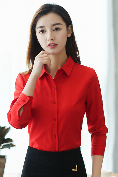 Női felsők és blúzok Fehér blúz Nyári Hosszú OL Chiffon Női Ruhák Női Ingek Mujer De Moda 2019 Blusas