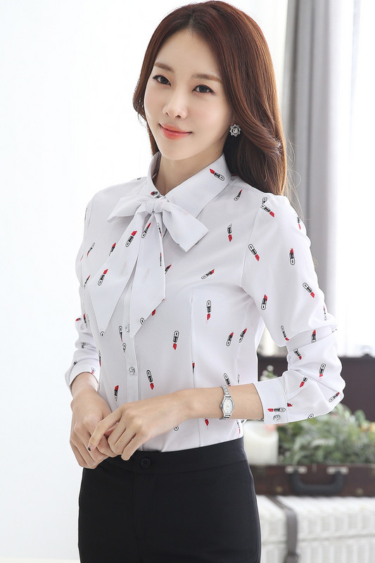 Divat női blúzok 2019 hosszú ujjú női ing sifon blúz ing nyomott Nagy méretű ing Feminina NS4217