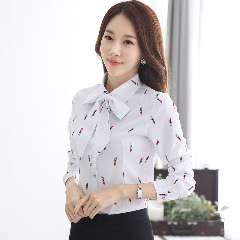 Divat női blúzok 2019 hosszú ujjú női ing sifon blúz ing nyomott Nagy méretű ing Feminina NS4217