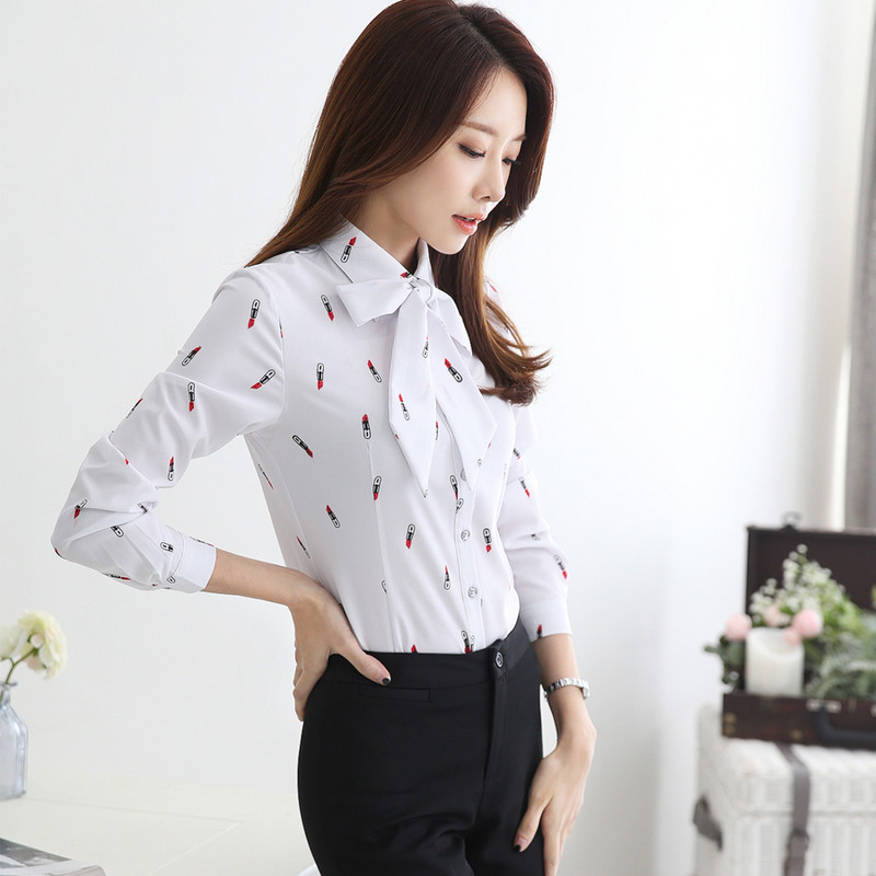 Divat női blúzok 2019 hosszú ujjú női ing sifon blúz ing nyomott Nagy méretű ing Feminina NS4217