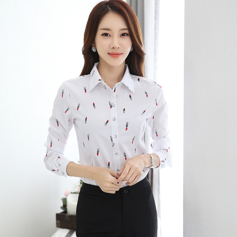 Divat női blúzok 2019 hosszú ujjú női ing sifon blúz ing nyomott Nagy méretű ing Feminina NS4217