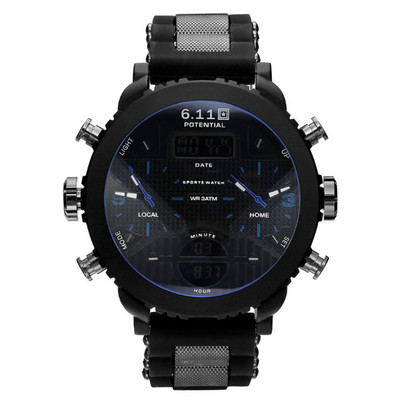 6.11 Ceasuri mari pentru bărbați Ceasuri de mână sport cu quartz pentru bărbați Ceas de sport digital cu Led negru cu quartz pentru bărbați Relogio Masculino