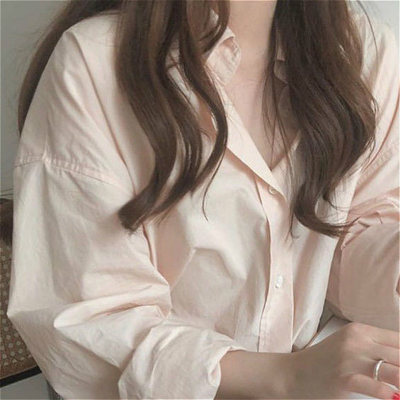 Cămăși Femei Mâneci lungi Lejer Elegant Elegant Primăvară All-match Ins Roz Minunat Cele mai noi Timp liber Adolescenti Femei Îmbrăcăminte simplă