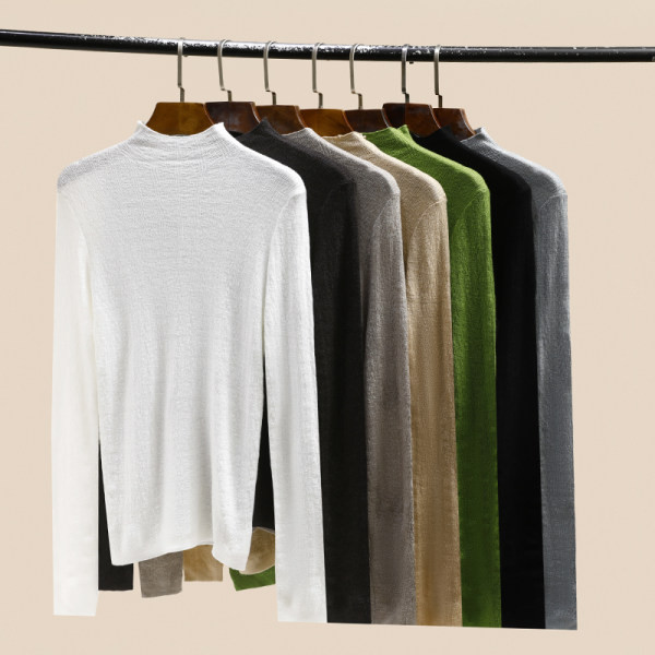 Καθαρό μοντέλο γυναικεία μπλούζα με μακριά μανίκια και γιακά πόλο