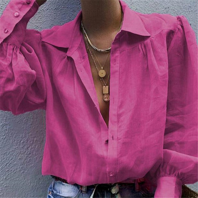 Moteriška palaidinė Madinga Žibintas Rankovės Laisva Šifoninė Palaidinė V kaklelis Laisvalaikio biuro moteriški marškiniai Viršutiniai rudens moteriški drabužiai Moteriški