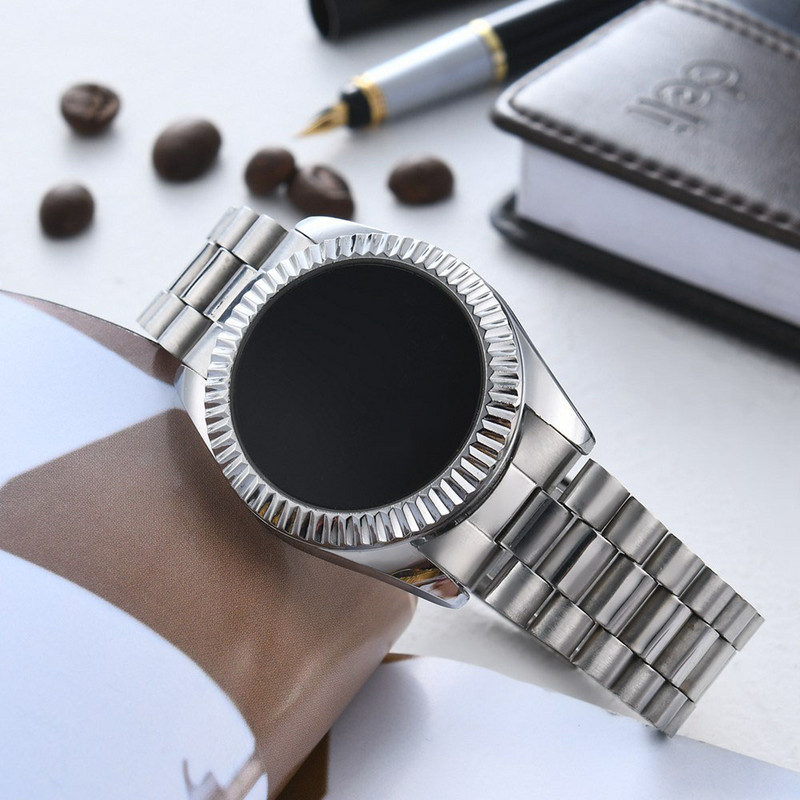 Új divatos karóra férfi hétköznapi órák LED digitális órák férfi rozsdamentes acél Quartz Sport vízálló karóra Reloj Masculino