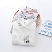 Ženska odjeća Bluza Košulja sa životinjskim vezom Košulje Camisas Mujer Blusas Topovi