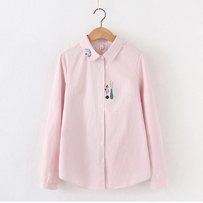 Ženska odjeća Bluza Košulja sa životinjskim vezom Košulje Camisas Mujer Blusas Topovi