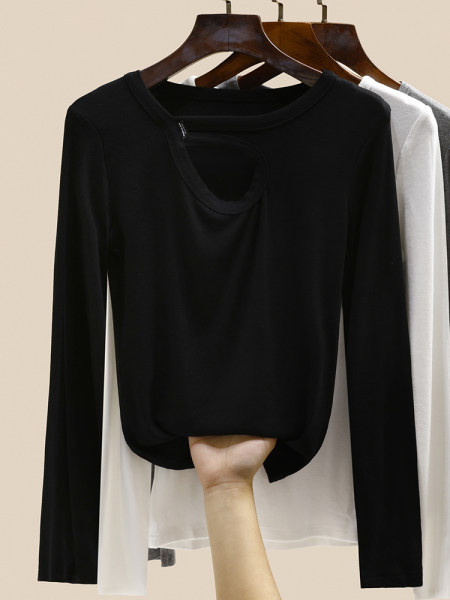 Jednobojna bluza s dugim rukavima