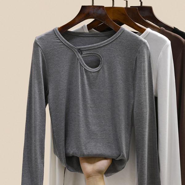 Jednobojna bluza s dugim rukavima