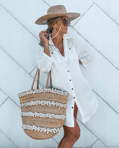 Uus Särk Pandlaga Särk Päikesekindel Beach Lühike Seelik Naiste Bikiinid Päikesekaitsepluus