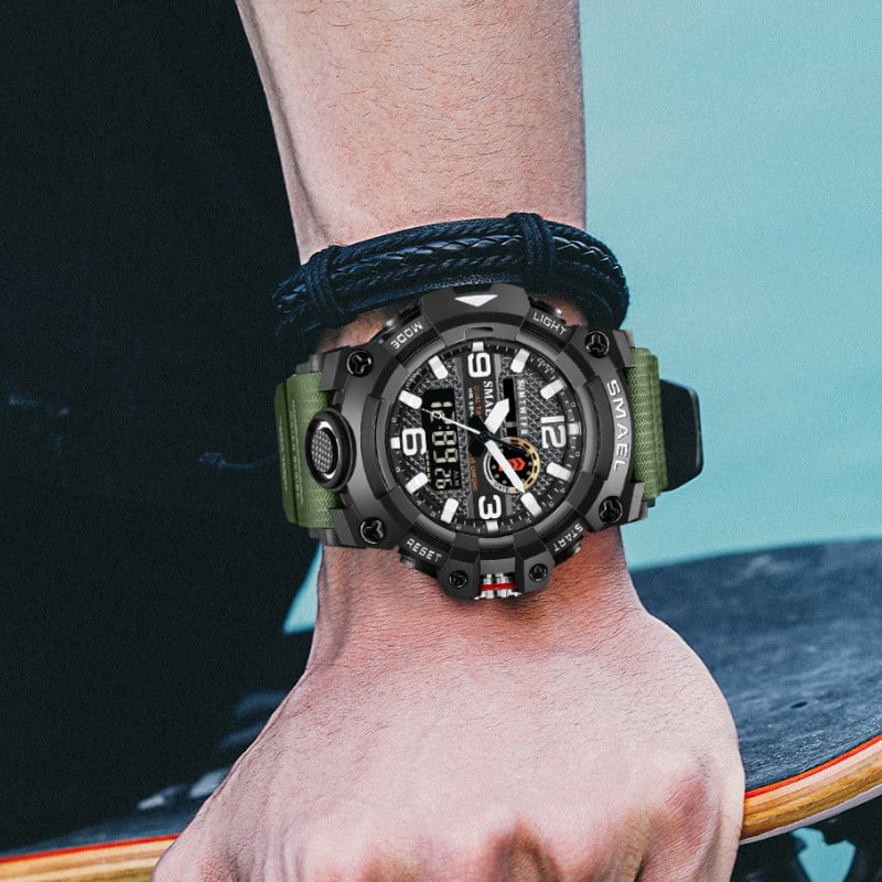 SMAEL digitaalsed meeste sõjaväekellad kaheajalised veekindlad luksuslikud parima kaubamärgiga käekellad meeste spordi LED-kvarts-analoogkäekellad meestele