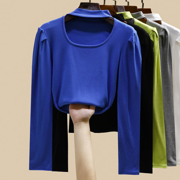 Naujo modelio moteriška palaidinė ilgomis pūstomis rankovėmis