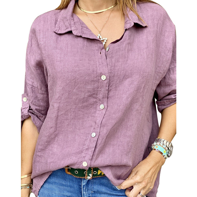 Moteriški balti marškiniai, medvilniniai linai