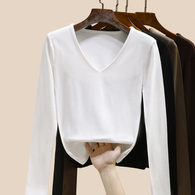Дамска ежедневна блуза с V- образно деколте