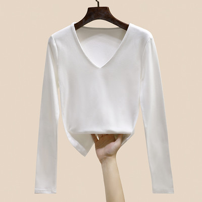 Дамска ежедневна блуза с V- образно деколте