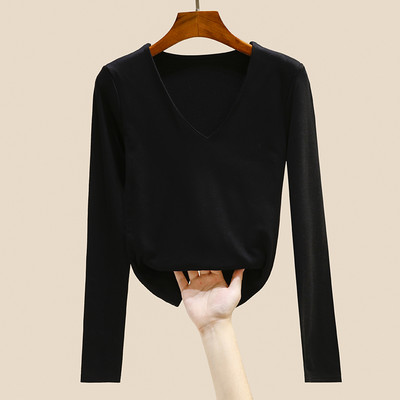 Дамска ежедневна блуза с V- образно деколте