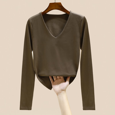 Дамска ежедневна блуза с V- образно деколте