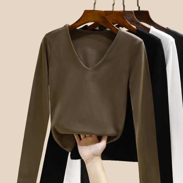 Дамска ежедневна блуза с V- образно деколте