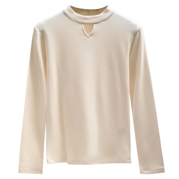 Moteriška laisvalaikio palaidinė su ovalia iškirpte ir iškirpta dalimi