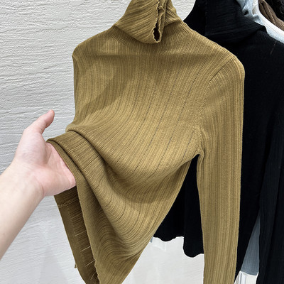 Női alkalmi blúz pólógallérral és mintával