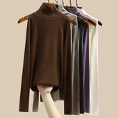 Moteriškas laisvalaikio plonas megztinis ilgomis rankovėmis megztinis