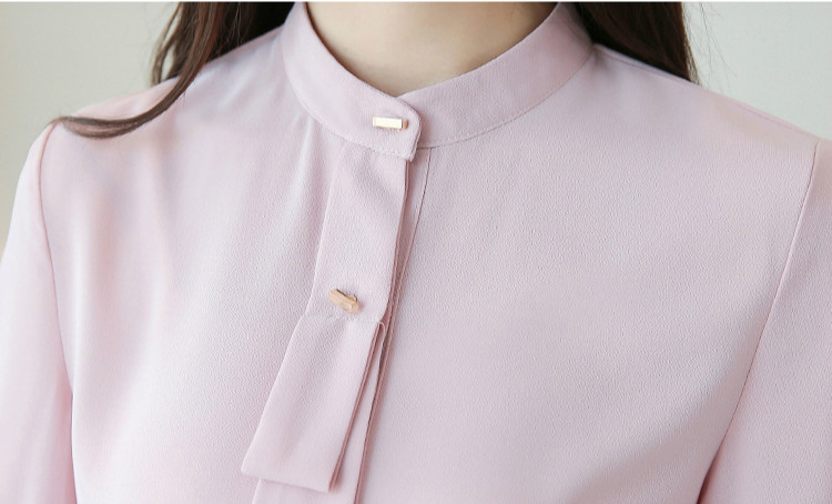 Bluze noi Mujer De Moda de primăvară cu guler în picioare Bluză de birou pentru femei Bluză din șifon Cămașă cu mânecă lungă Cămăși pentru femei Bluse 1958 50