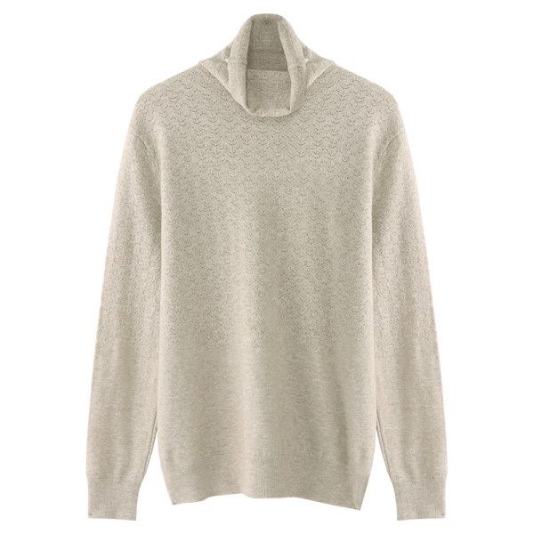 Нов модел дамски пуловер от тънко плетиво с поло яка 