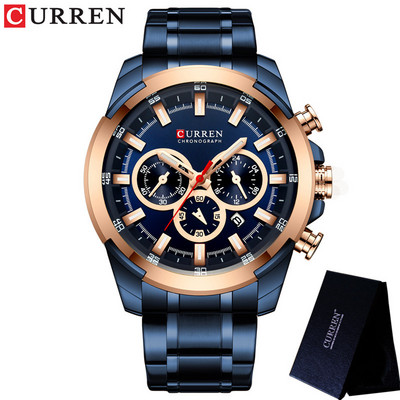 CURREN férfi karóra vízálló kronográf férfi karóra katonai felső márka luxus arany új rozsdamentes acél sport férfi óra 8361