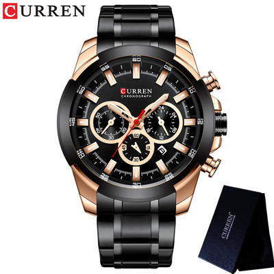 CURREN férfi karóra vízálló kronográf férfi karóra katonai felső márka luxus arany új rozsdamentes acél sport férfi óra 8361