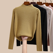 Naujo modelio moteriška palaidinė žema polo apykakle - kelių spalvų