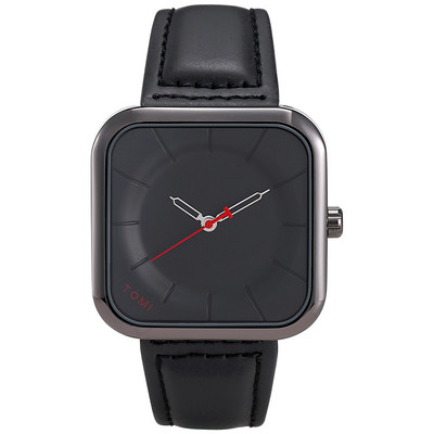 Geriausios prekės ženklo TOMI kvadratinis laikrodis, kasdienis mados vyriškas moteriškas kvarcinis rankinis laikrodis, odinis dirželis, paprastas ciferblatas relogio masculino su dėžute