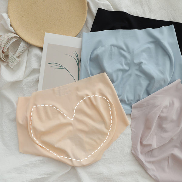 Chiloți cu talie înaltă, fără sudură, de culoare uni