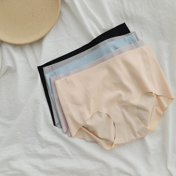 Chiloți cu talie înaltă, fără sudură, de culoare uni