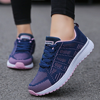 Γυναικεία Casual παπούτσια Μόδα Breathable walking mesh Flat παπούτσια Γυναικεία 2022 Gym Βουλκανιζέ παπούτσια Λευκά γυναικεία υποδήματα