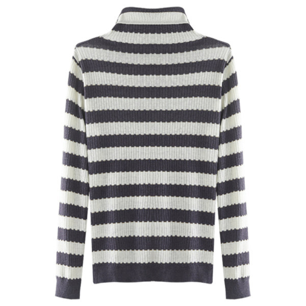 Ежедневна раирана блуза с дълга яка