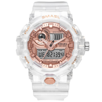 SMAEL Sport Watch Meeste veekindel parima kaubamärgiga digitaalkellad Kvaliteetsed plastikust kellarihmad, kahe ekraaniga käekell Relogio Masculino