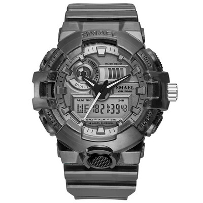 SMAEL Sport Watch Meeste veekindel parima kaubamärgiga digitaalkellad Kvaliteetsed plastikust kellarihmad, kahe ekraaniga käekell Relogio Masculino