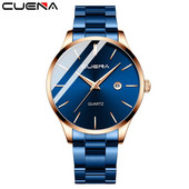 891 pristatymas Madingas vyriškas laikrodis kvarcinis klasikinis juodas rankinis laikrodis plieninis diržas Prabangus kalendorius verslo laikrodis Herren Uhren dovana