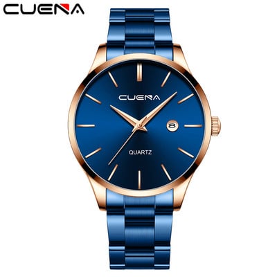 891 pristatymas Madingas vyriškas laikrodis kvarcinis klasikinis juodas rankinis laikrodis plieninis diržas Prabangus kalendorius verslo laikrodis Herren Uhren dovana