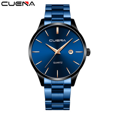 891 pristatymas Madingas vyriškas laikrodis kvarcinis klasikinis juodas rankinis laikrodis plieninis diržas Prabangus kalendorius verslo laikrodis Herren Uhren dovana