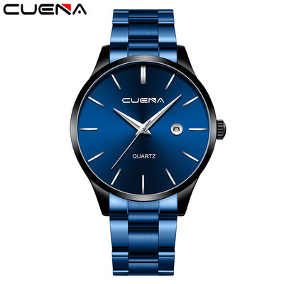 891 pristatymas Madingas vyriškas laikrodis kvarcinis klasikinis juodas rankinis laikrodis plieninis diržas Prabangus kalendorius verslo laikrodis Herren Uhren dovana