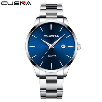 891 pristatymas Madingas vyriškas laikrodis kvarcinis klasikinis juodas rankinis laikrodis plieninis diržas Prabangus kalendorius verslo laikrodis Herren Uhren dovana